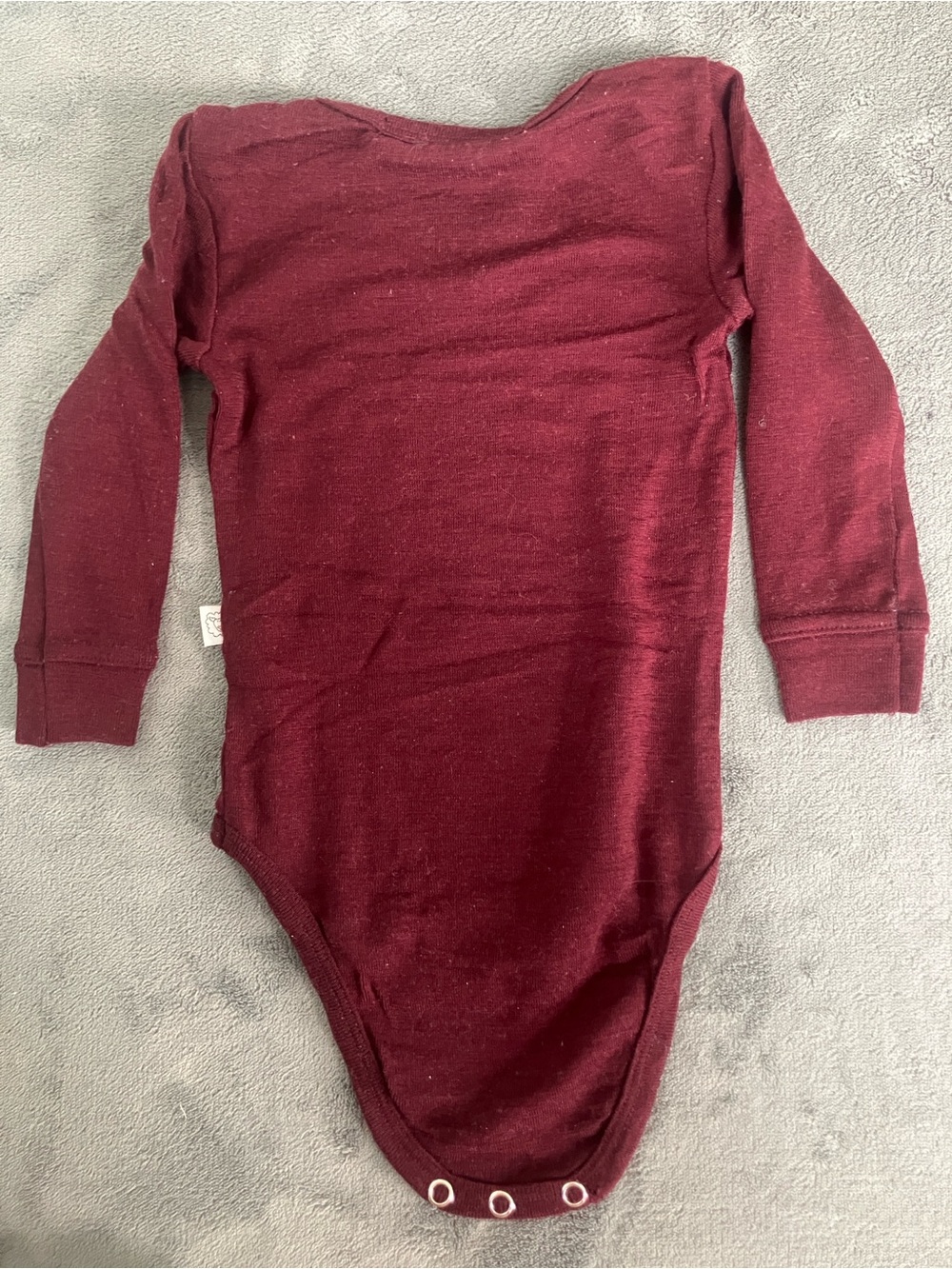 Simply Merino 100% Merino Wool Baby Onesie - 12-18M - Raisin - EUC - Picture 3 of 10